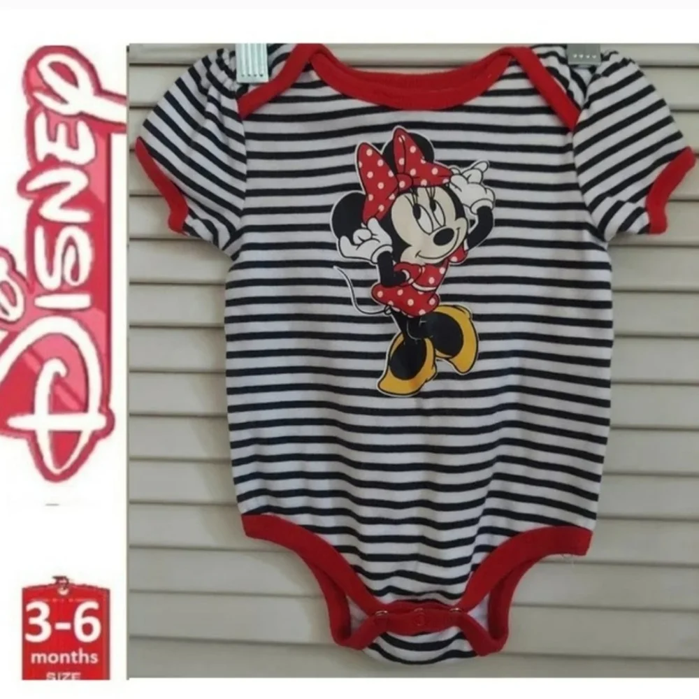 3 Minnie Mouse short sleeve onesies. 3-6 months